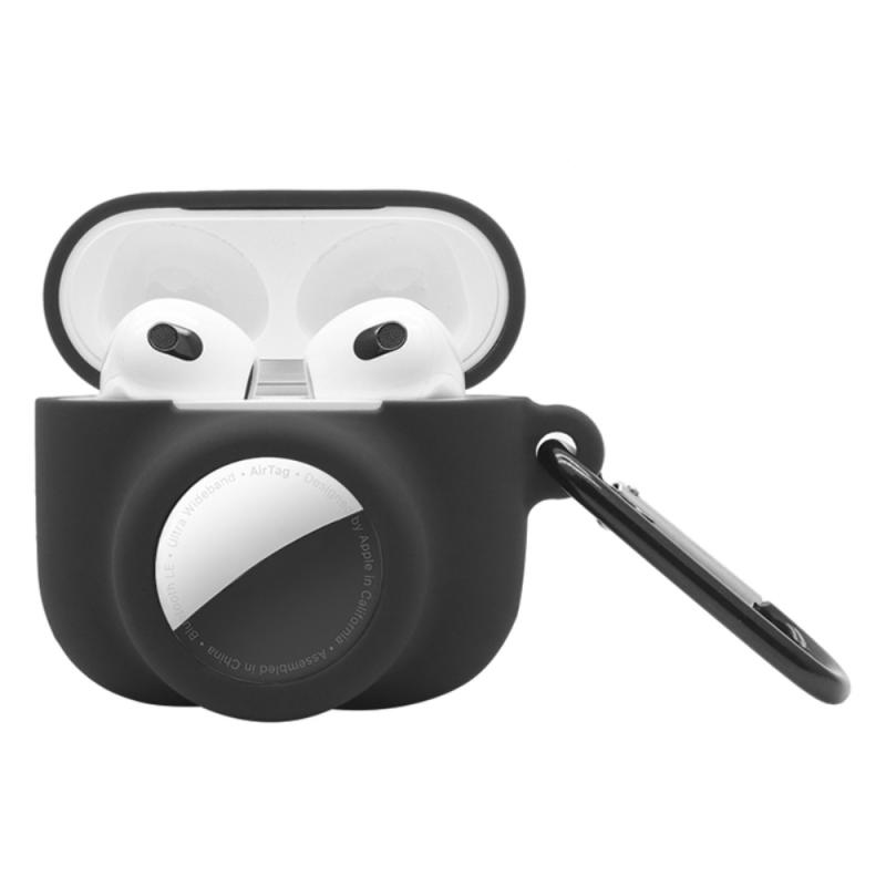 Silikone Beskyttelsescover til AirPods 3 og Airtag - Sort