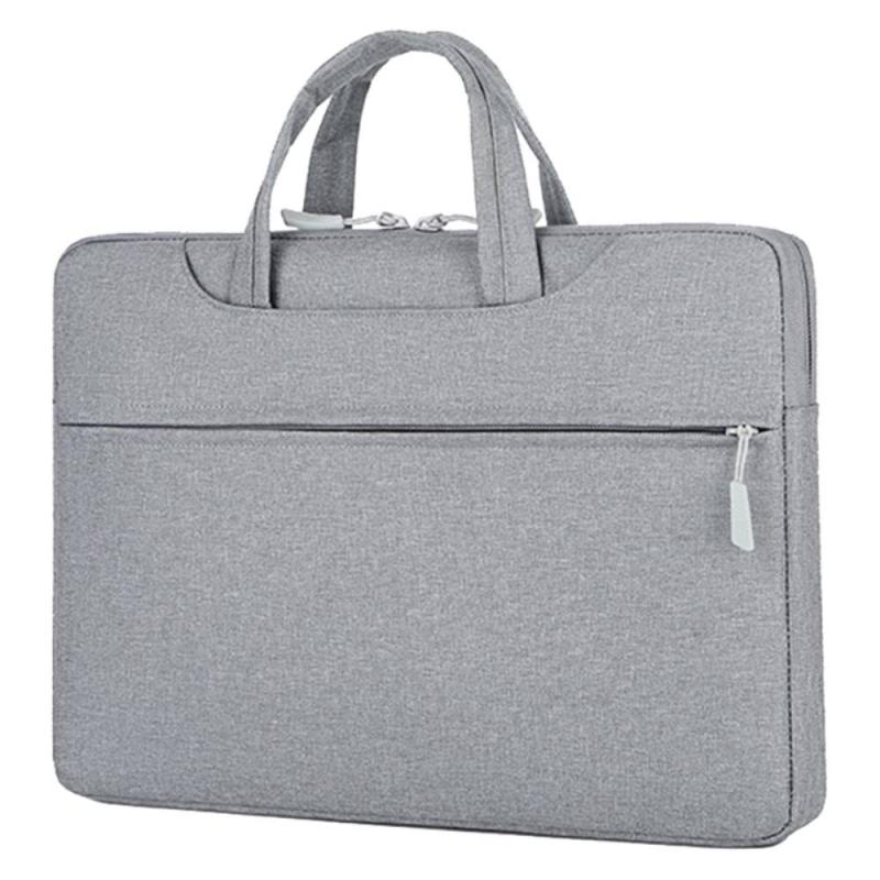 Macbook/laptop Oxford taske 39x29 cm - Grå med rem