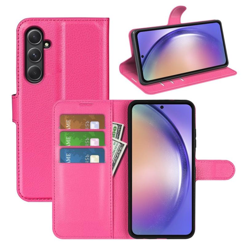 Samsung Galaxy A55 5G - Rosa Læderetui med Kortholdere
