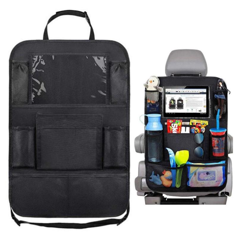 Multifunktionel Bagsædeorganiser med Touch Skærm - Sort