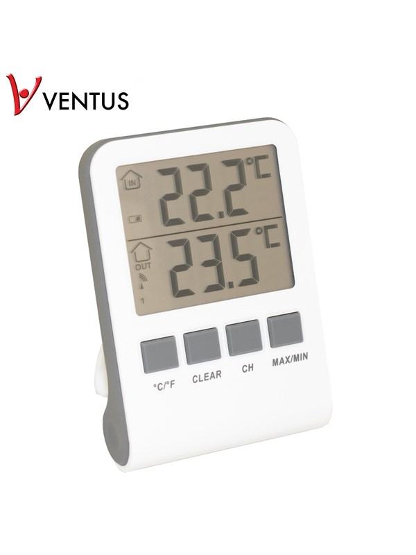 Ventus Digitalt Inde-/Udetermometer med Trådløs Sensor