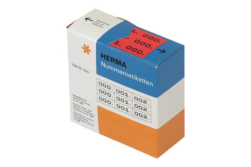 Herma – 3000 selvklæbende nummeretiketter 10x22 mm