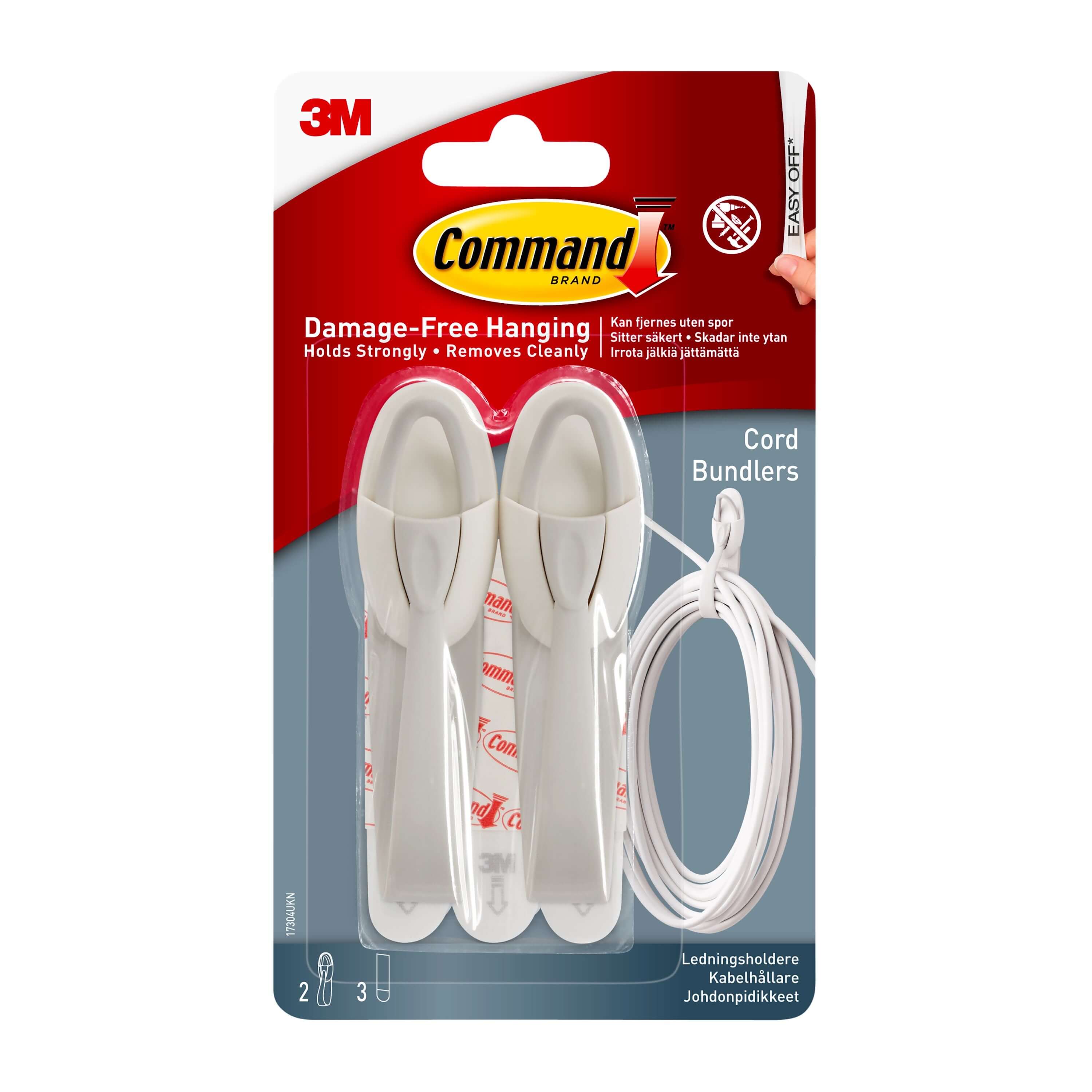 3M Command Kabelholdere - 2 Stk til Rodfri Hjemmet