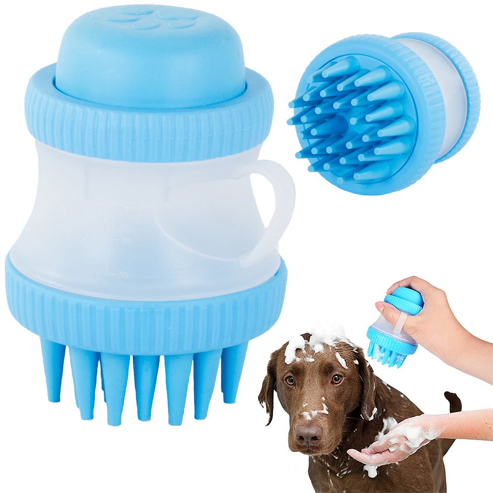 Badebørste med sæbedispenser til hunde – nem og sjov vask!