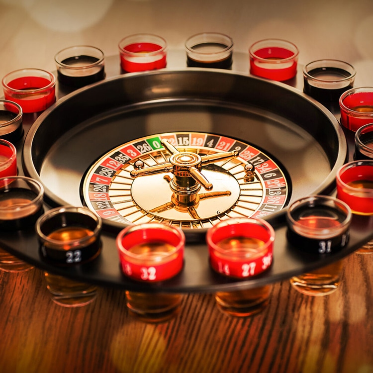 Roulette Drukspil med 16 Shotglas – Festens Uundgåelige!
