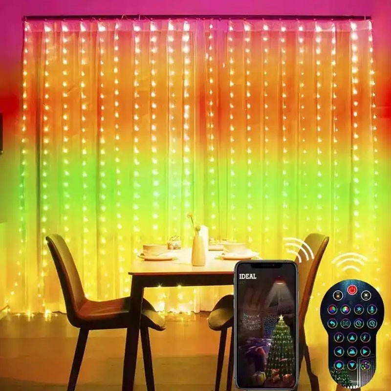 LED Gardin med App Styring - 400 LED - 2x2 m