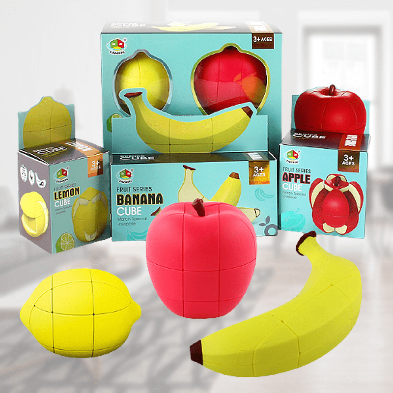 Frugt Cube IQ Legetøj - 3 Stk Fidget Spil