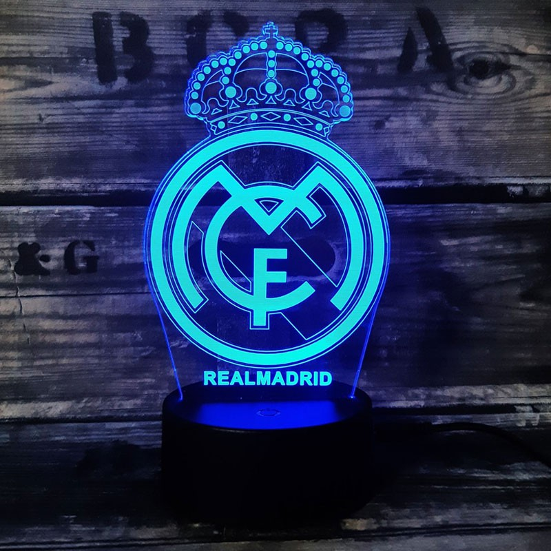 Real Madrid 3D Lampe - Perfekt til Fans!