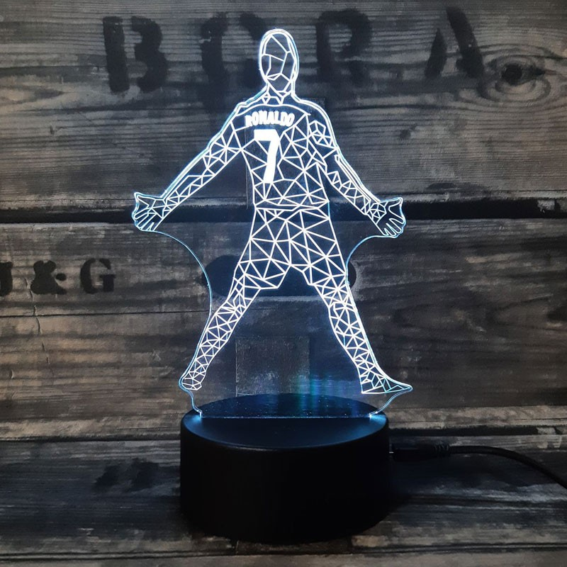 Ronaldo 3D Fodboldlampe - Perfekt til Fans!