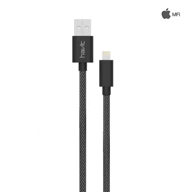 Sort Havit MFi Opladningskabel – 1 Meter til iPhone/iPad